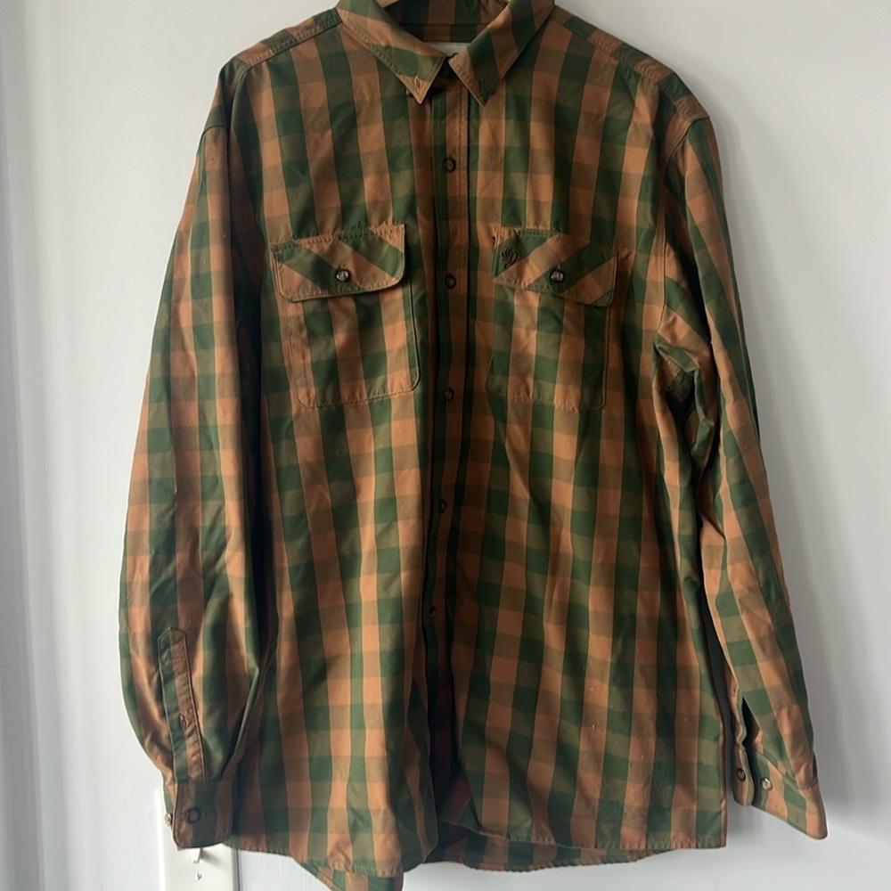Duck Camp Rifle Plaid Midweight Hunting Long Sleeve Button Down Shirt Size XXL